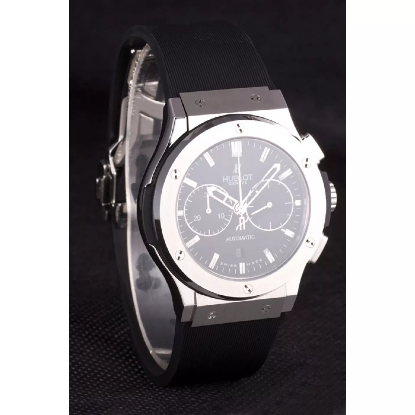 AAA replica watch Swiss Hublot Classic Fusion Black Dial Stainless Steel shb04 621397 0127