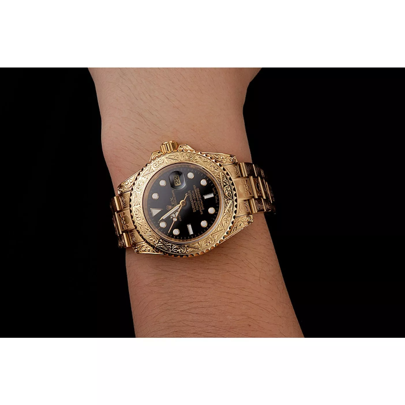 Rolex aaa copy Rolex Submariner Skull Limited Edition Black Dial Gold Case And Bracelet 1454071 0123