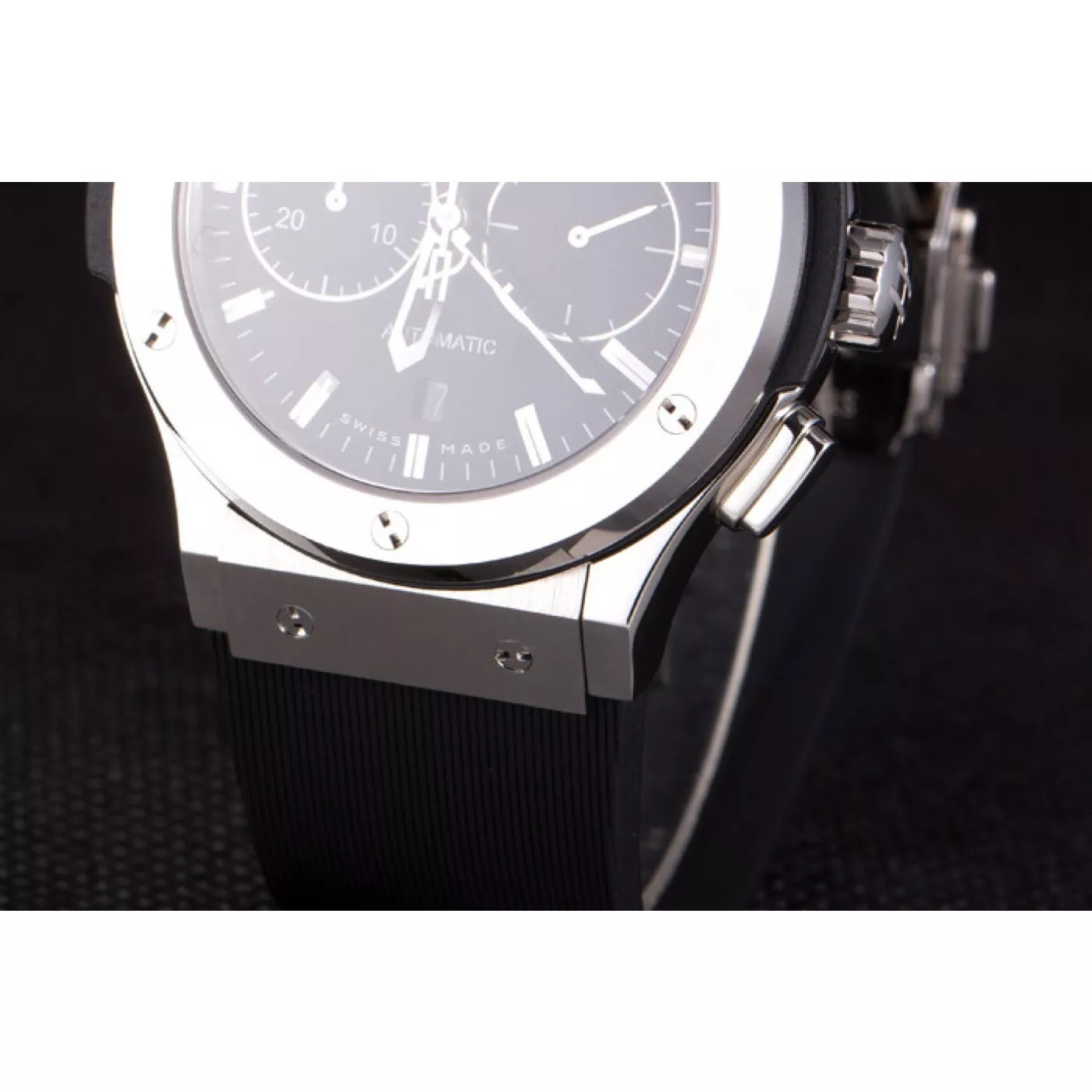 AAA replica watch Swiss Hublot Classic Fusion Black Dial Stainless Steel shb04 621397 0127