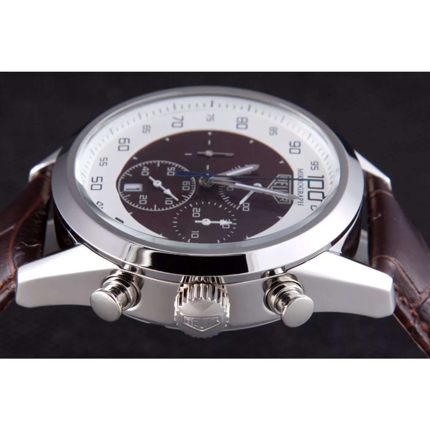 Good copy rolex watches Tag Heuer Carrera Mikrograph Limited Edition Brown Leather Strap 7916 0123