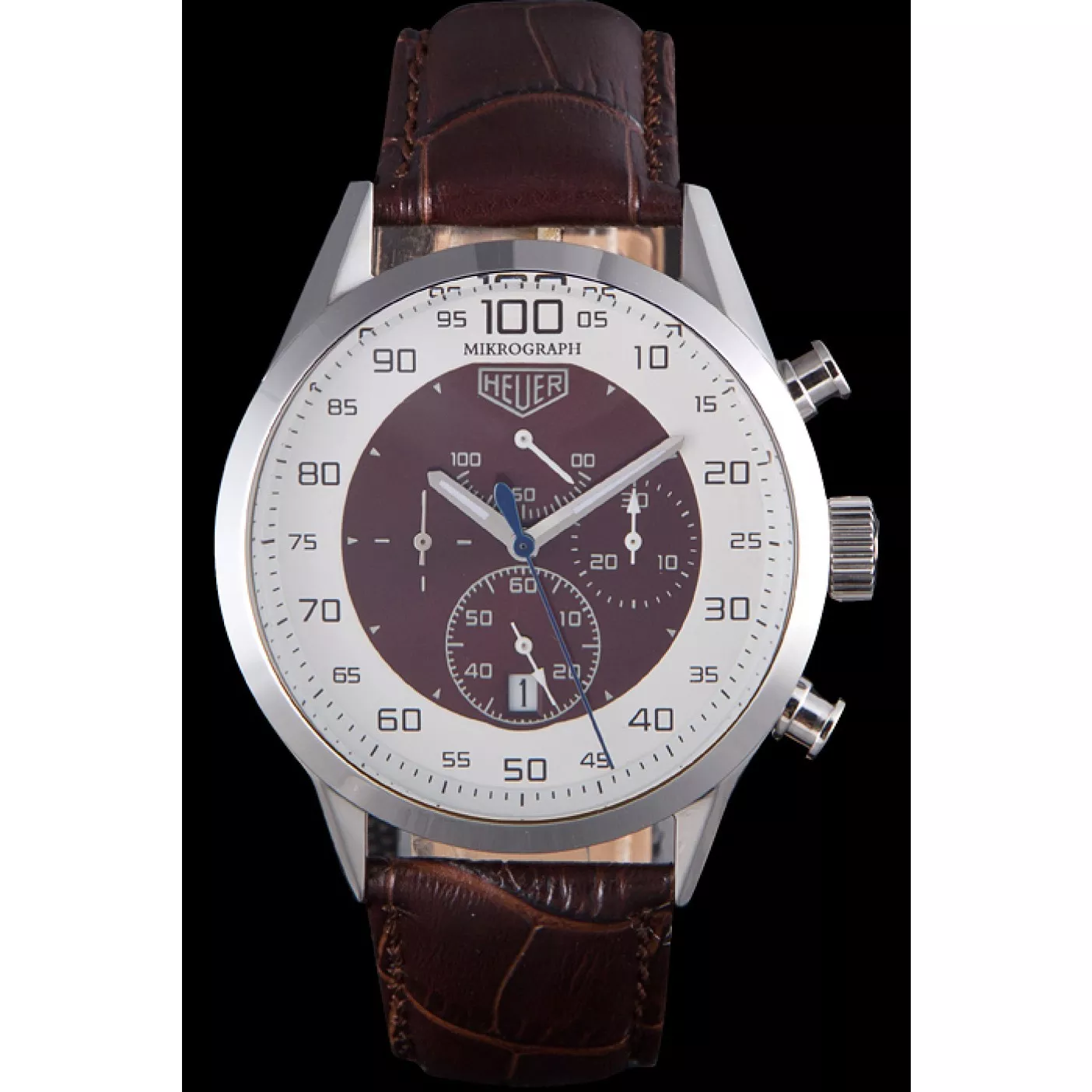 Good copy rolex watches Tag Heuer Carrera Mikrograph Limited Edition Brown Leather Strap 7916 0123