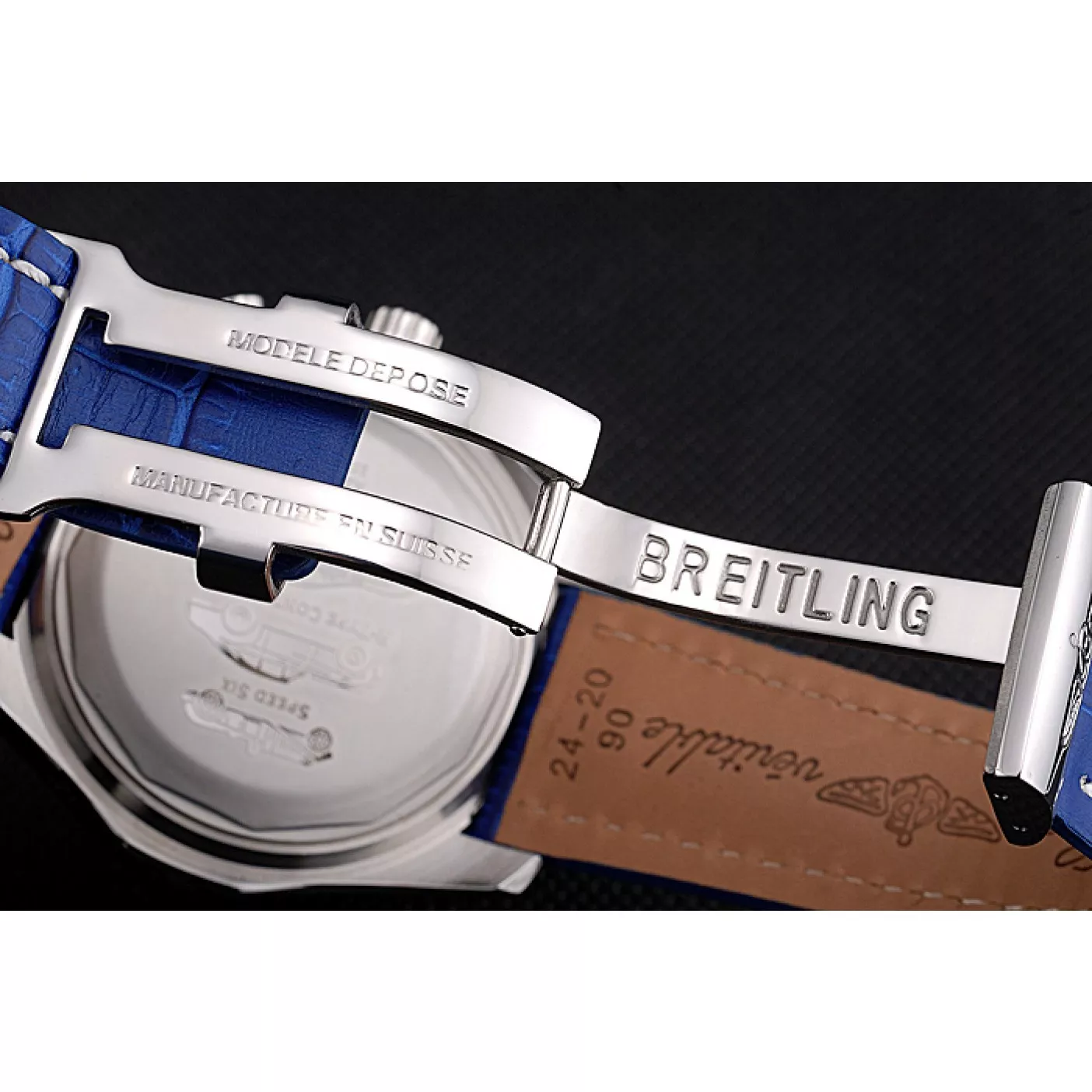 Rolex aaa copy Breitling Bentley Mulliner Tourbillon Blue Dial Stainless Steel Case Blue Leather Strap 622726 0128