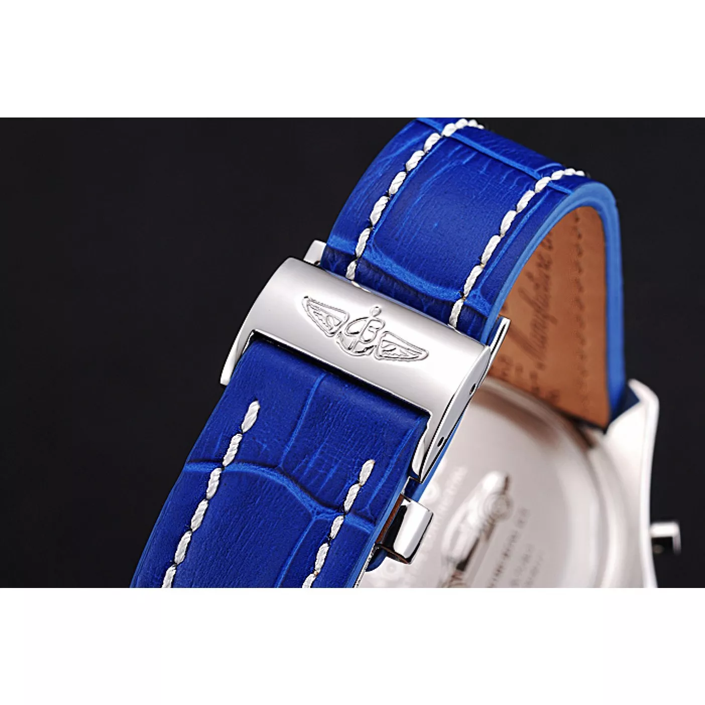 Rolex aaa copy Breitling Bentley Mulliner Tourbillon Blue Dial Stainless Steel Case Blue Leather Strap 622726 0128