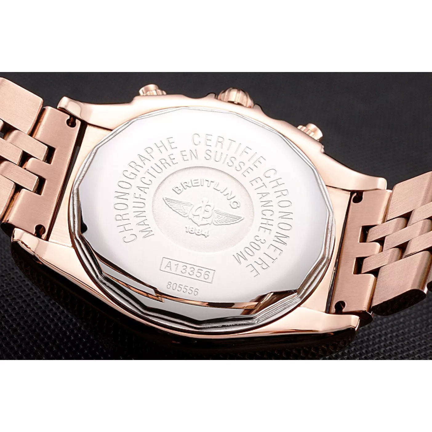 Rolex copies cheap Breitling Chronomat 44 White Dial Rose Gold Bracelet 622518 0128