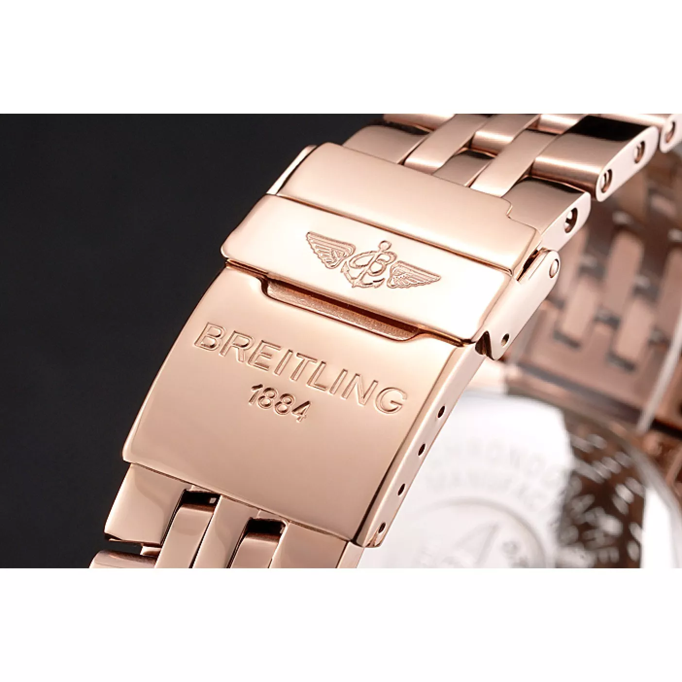 Rolex copies cheap Breitling Chronomat 44 White Dial Rose Gold Bracelet 622518 0128