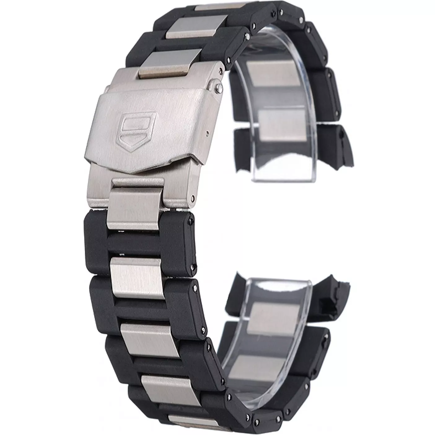 Tag Heuer Plated Stainless Steel and Black Rubber Bracelet 622501 0124