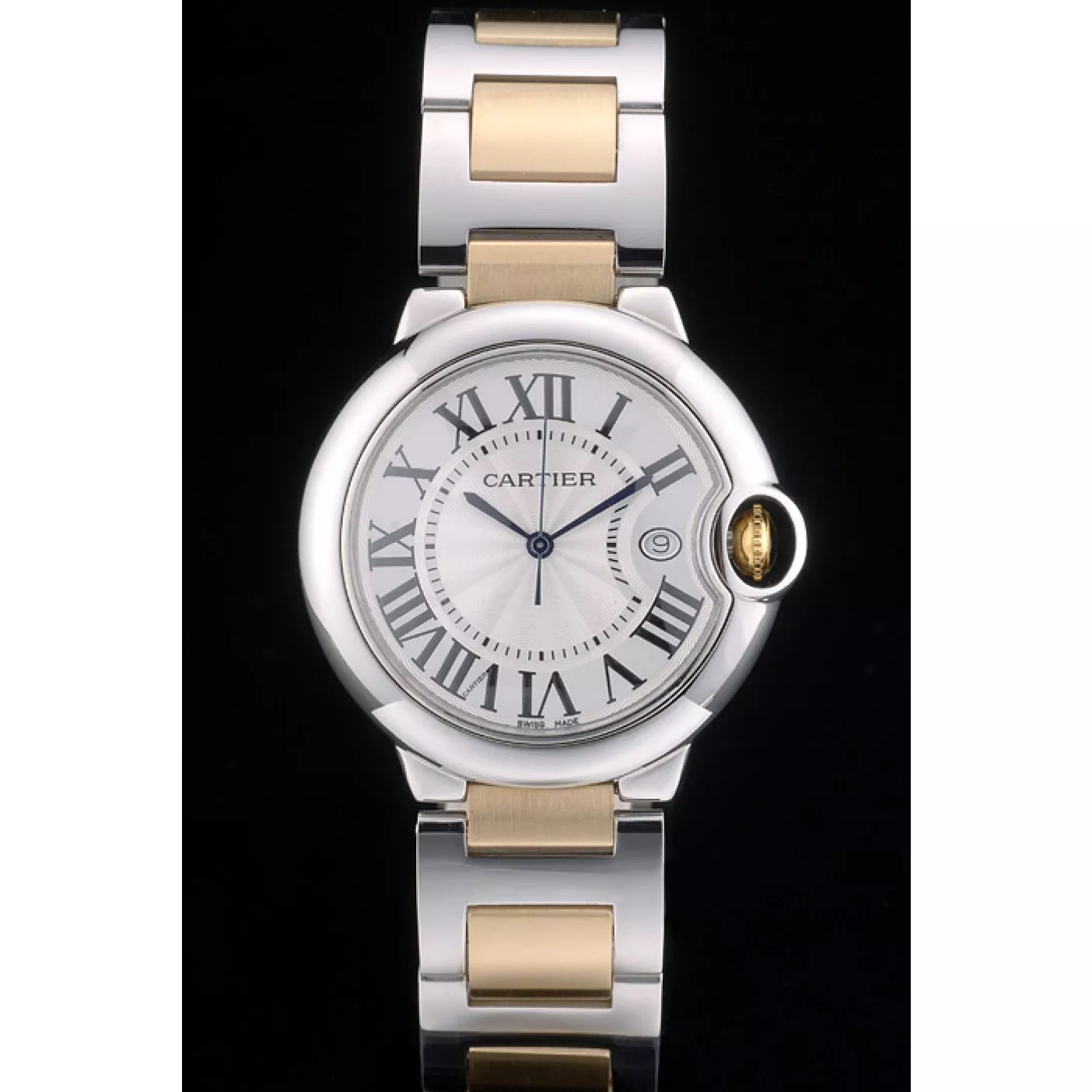 Good copy rolex watches Cartier Ballon Bleu 38mm White Dial Stainless Steel Case Two Tone Gold Bracelet 0121