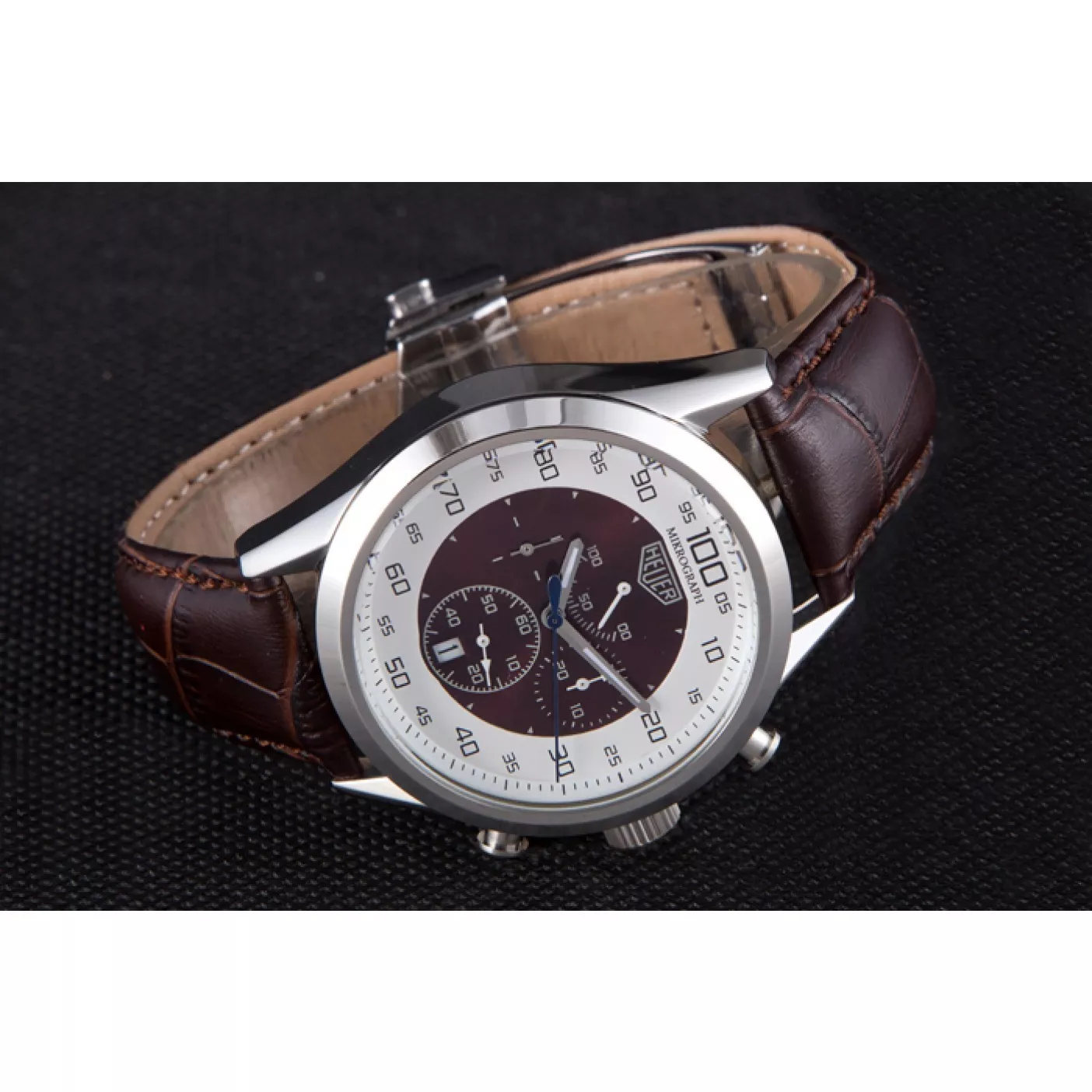 Good copy rolex watches Tag Heuer Carrera Mikrograph Limited Edition Brown Leather Strap 7916 0123