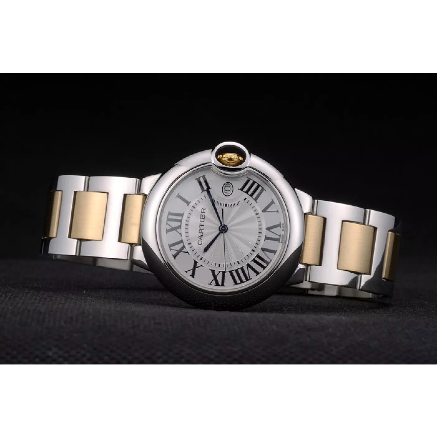 Good copy rolex watches Cartier Ballon Bleu 38mm White Dial Stainless Steel Case Two Tone Gold Bracelet 0121