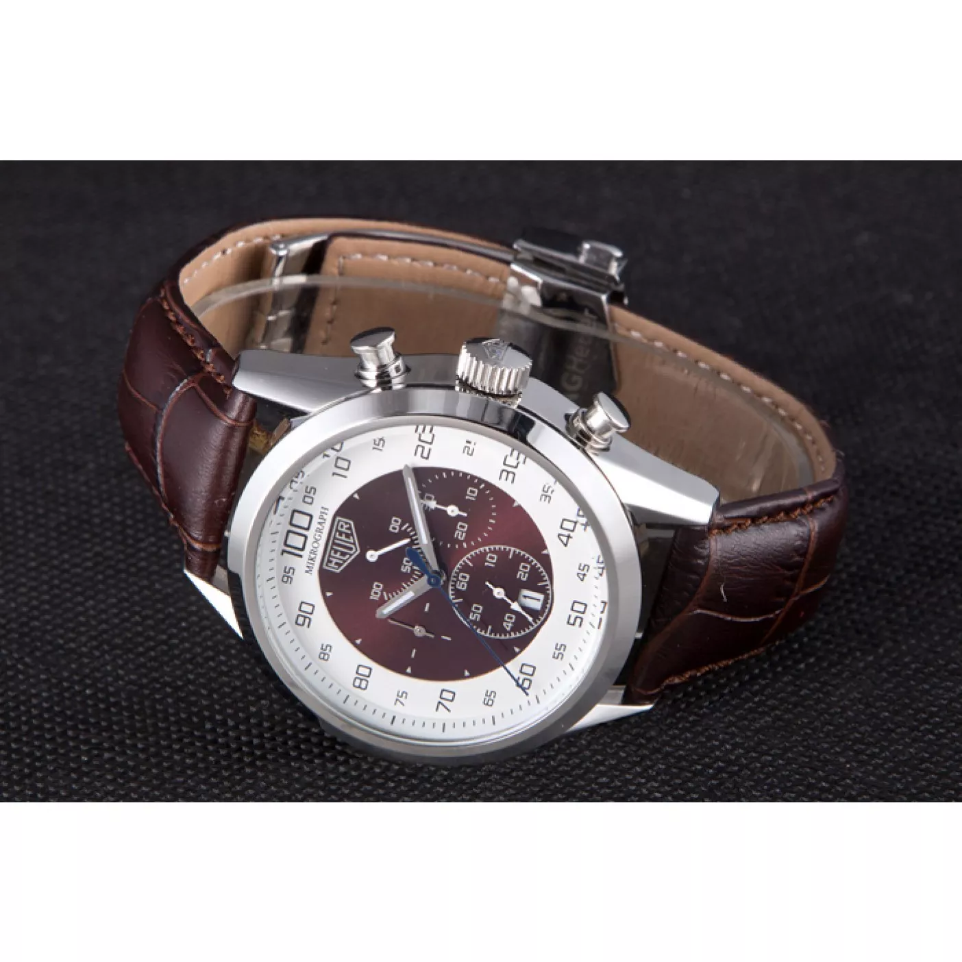 Good copy rolex watches Tag Heuer Carrera Mikrograph Limited Edition Brown Leather Strap 7916 0123