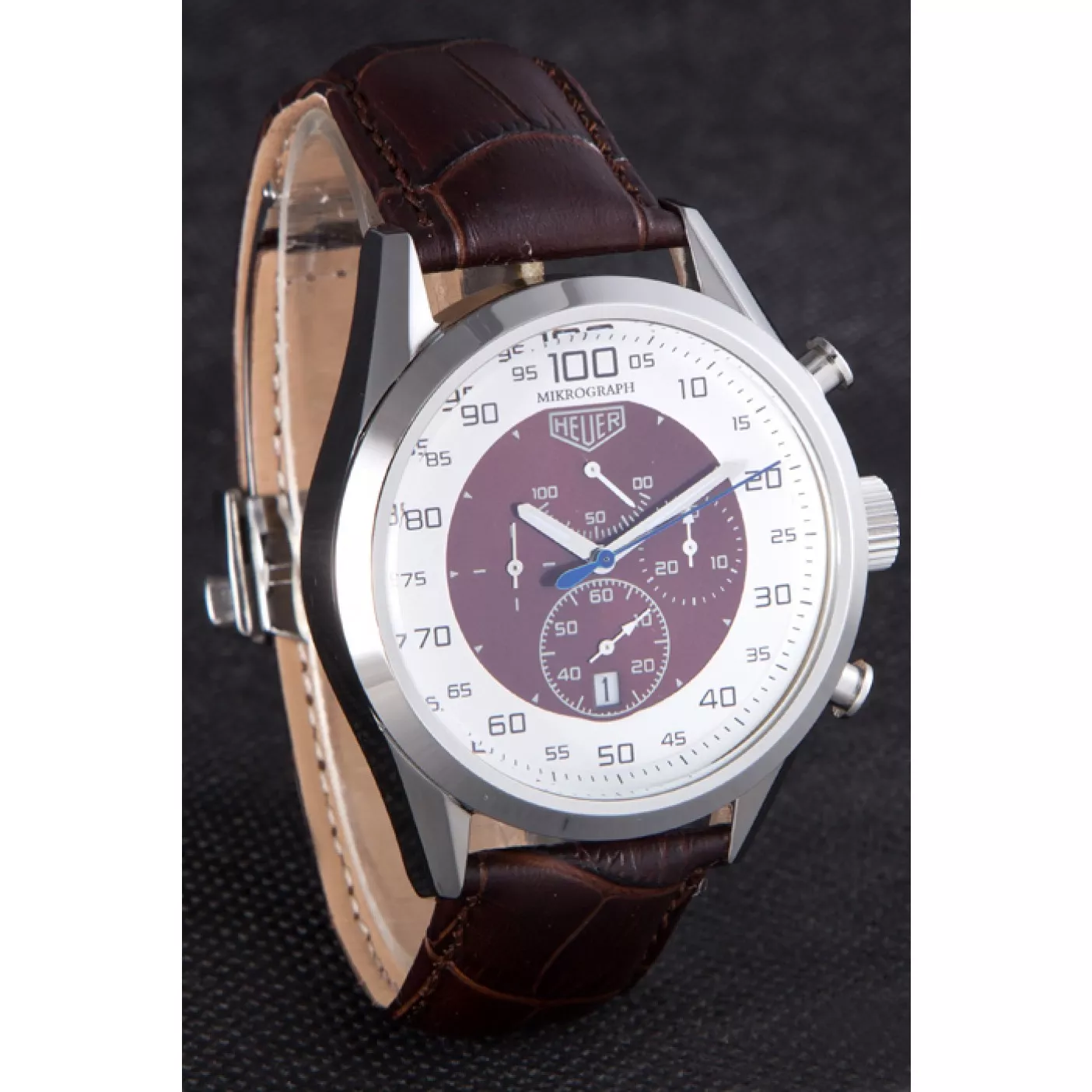 Good copy rolex watches Tag Heuer Carrera Mikrograph Limited Edition Brown Leather Strap 7916 0123