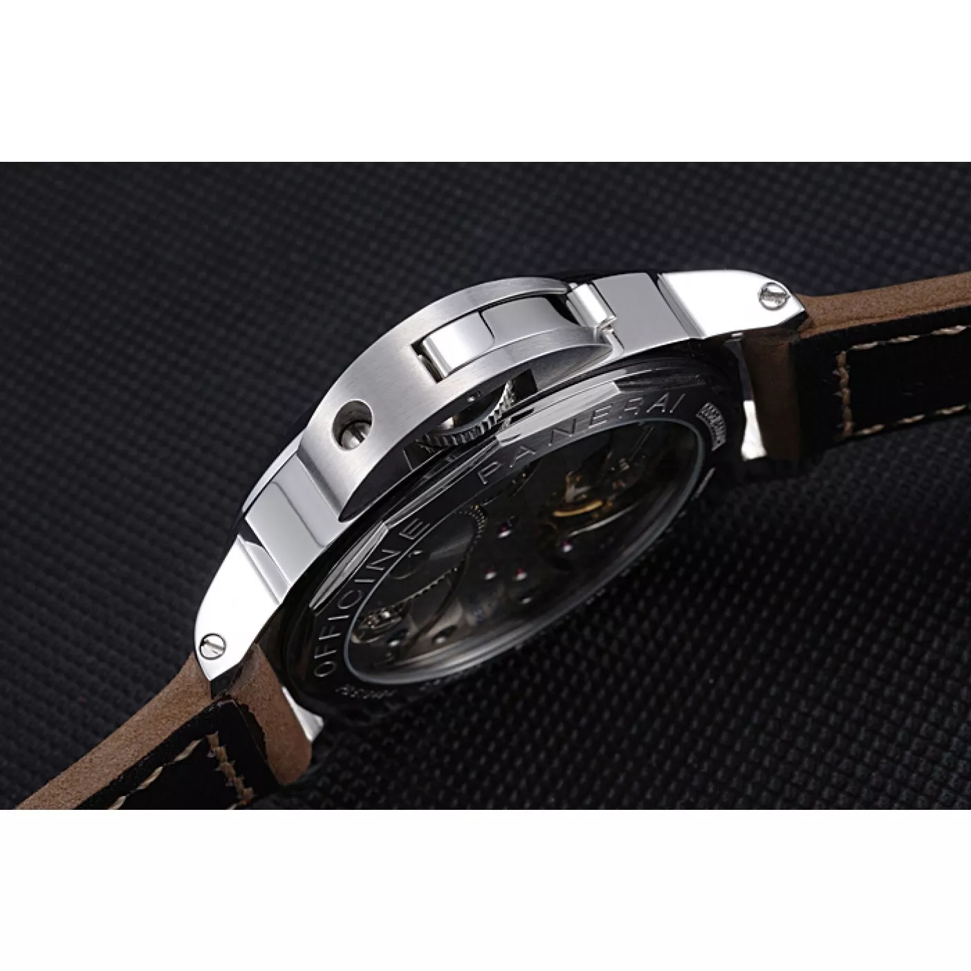 Rolex copies cheap Panerai Luminor Marina Stainless Steel Bezel Khaki Leather Bracelet 622311 0121