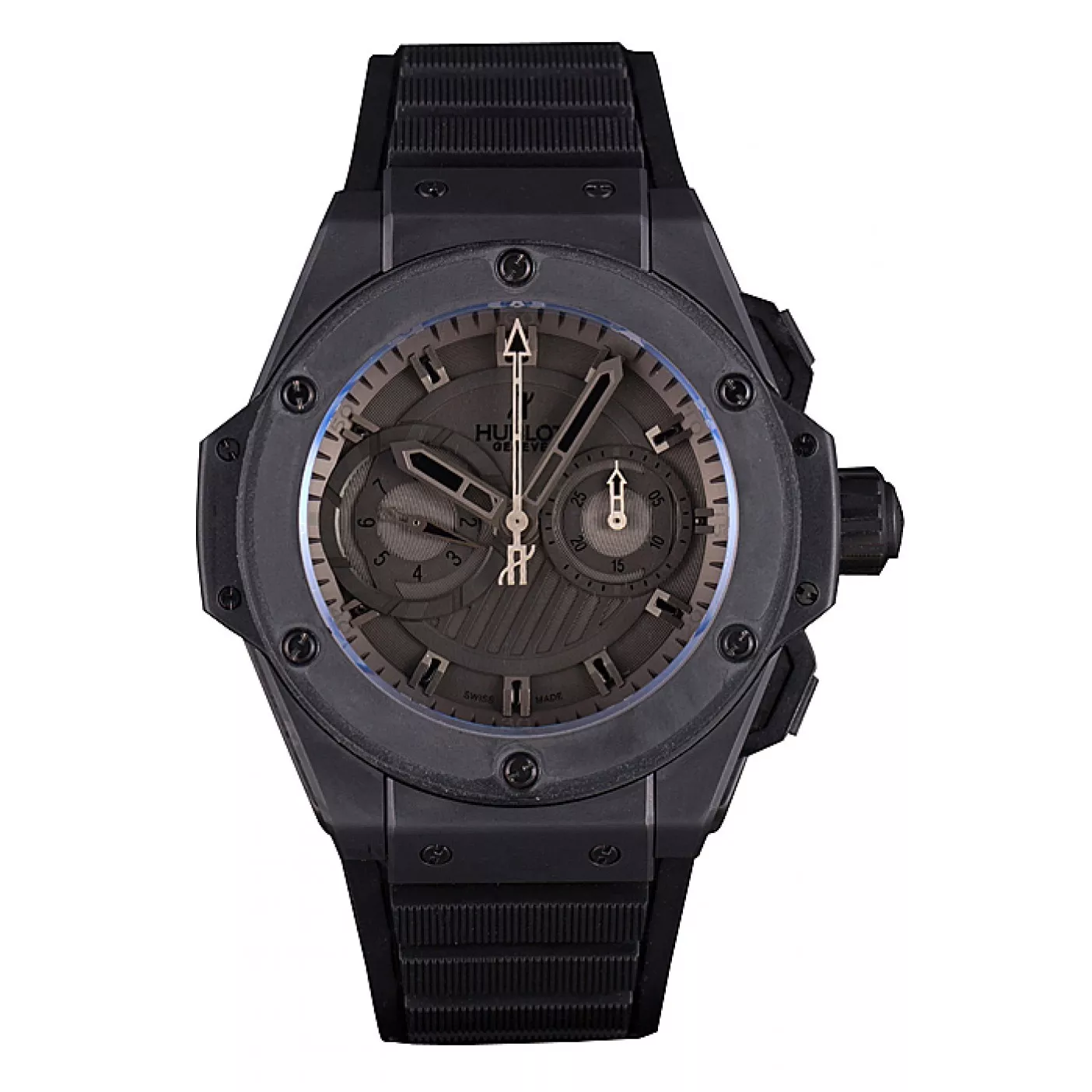 Swiss Hublot King Power Black Dial with Rubber Band shb10 621403 0117