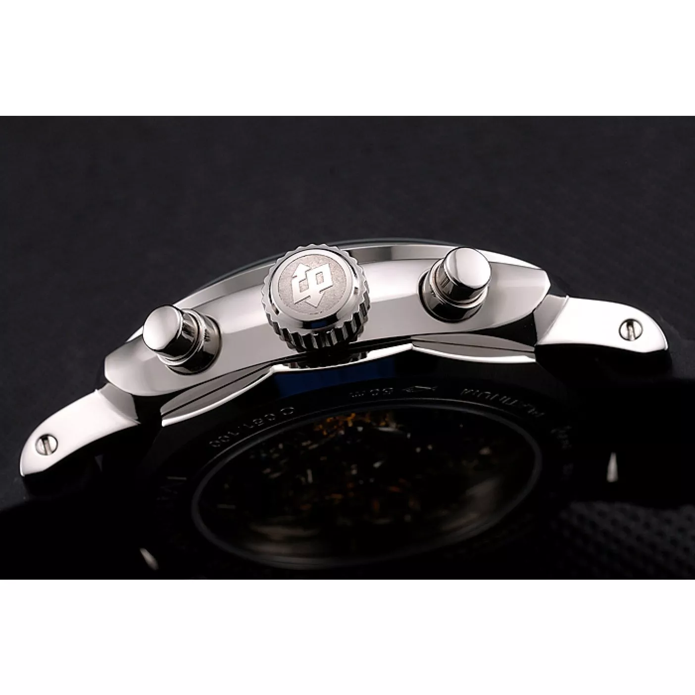 Rolex aaa copy Swiss Panerai Radiomir 1940 Chronograph Black Dial Stainless Steel Case Black Rubber Strap 0129