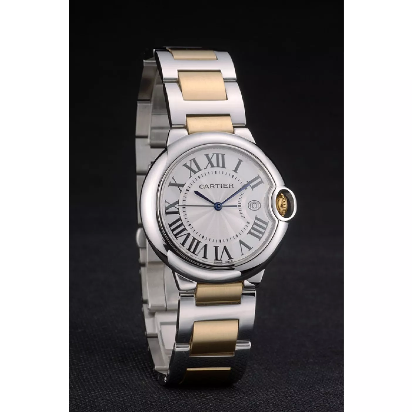 Good copy rolex watches Cartier Ballon Bleu 38mm White Dial Stainless Steel Case Two Tone Gold Bracelet 0121