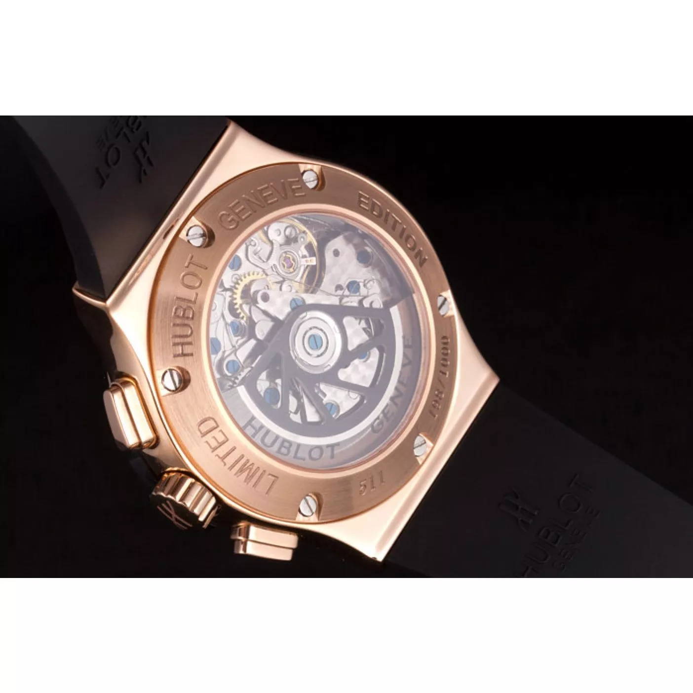 Good copy rolex watches Swiss Hublot Classic Fusion Black Dial Rose Gold shb08 621401 0117