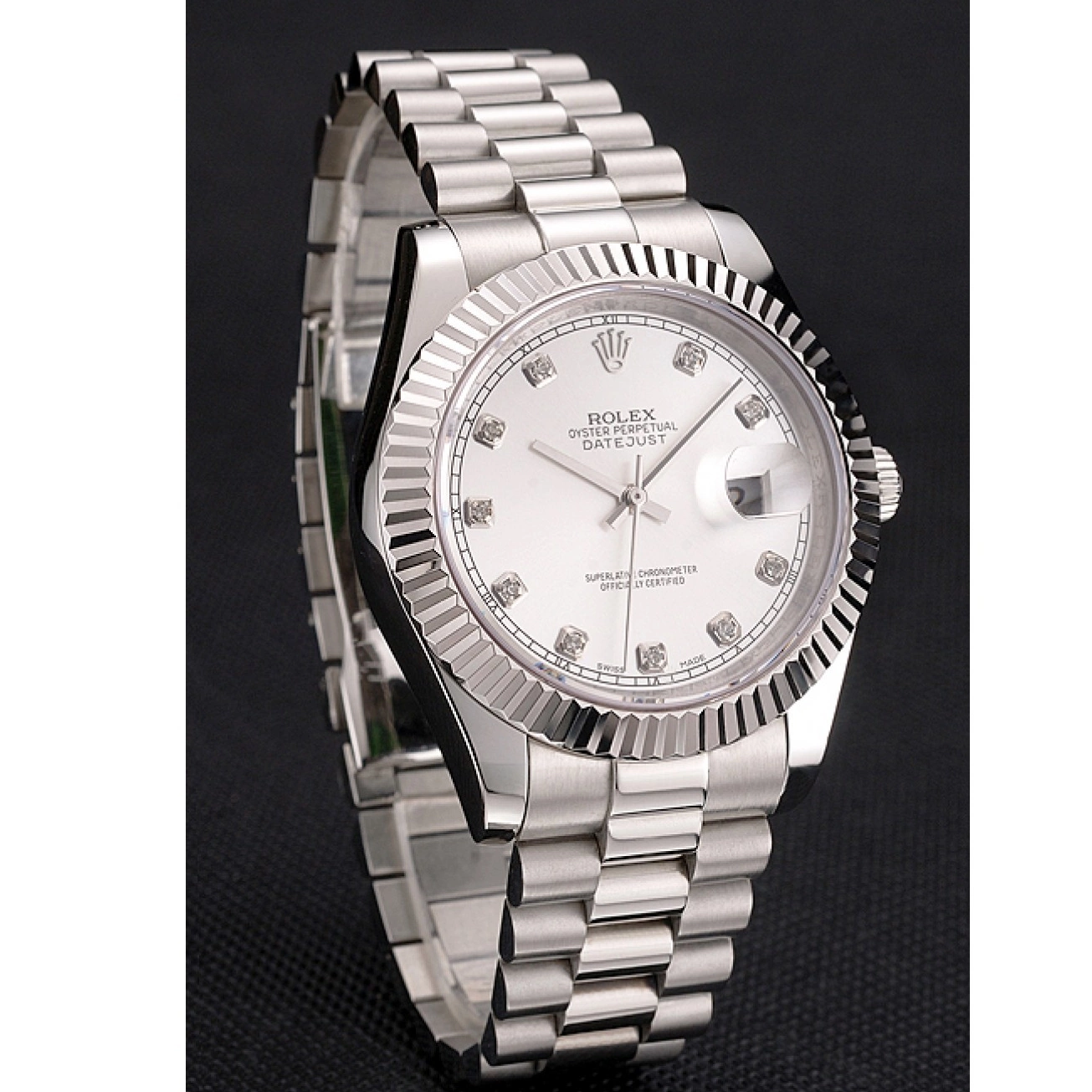 Rolex copies cheap And Dial Silver Steel Datejust Rolex Bracelet Stainless Swiss Case 0213