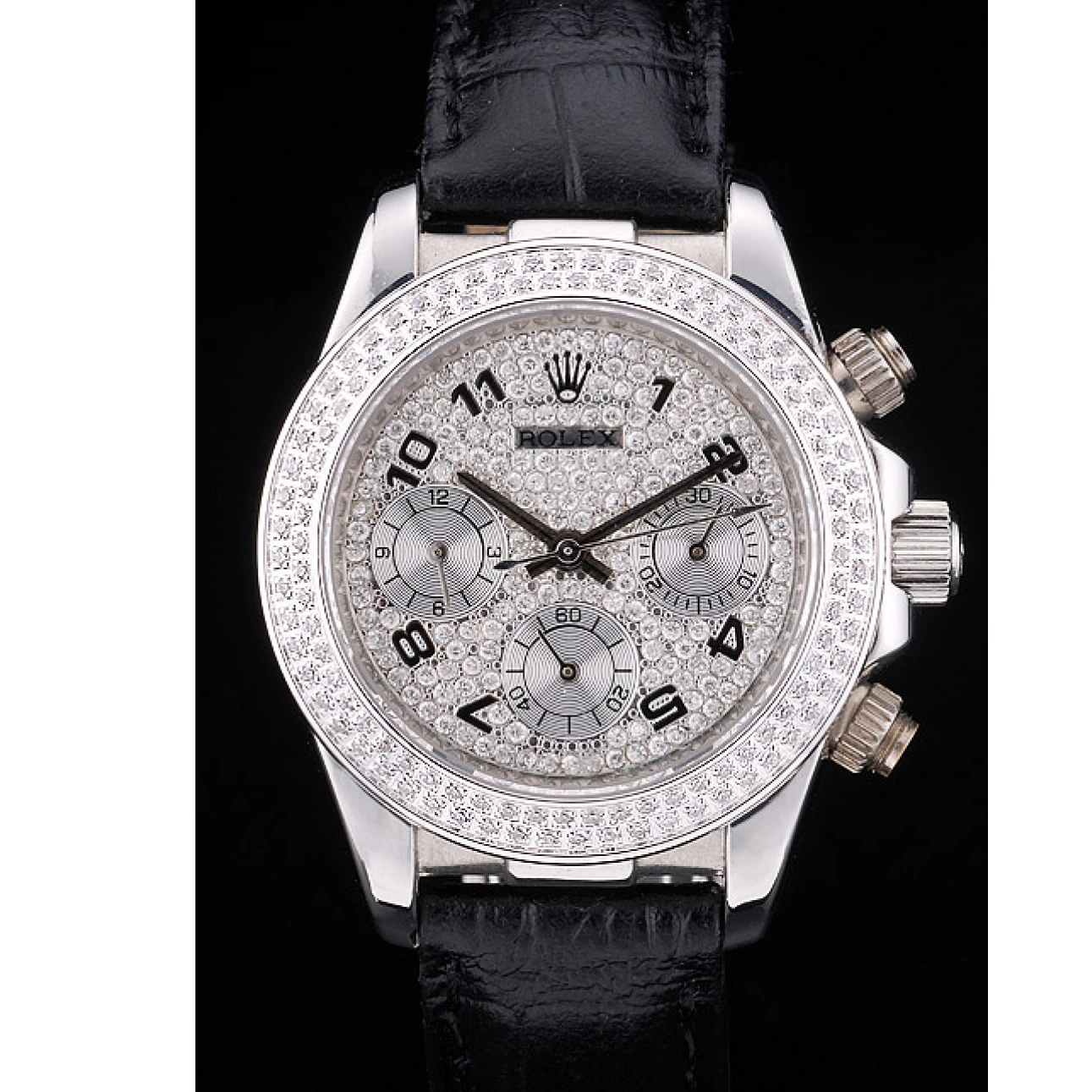 Good copy rolex watches Crystal Studded Dial Daytona Lady Studded Steel Case Stainless Crystal Rolex Bezel 0213