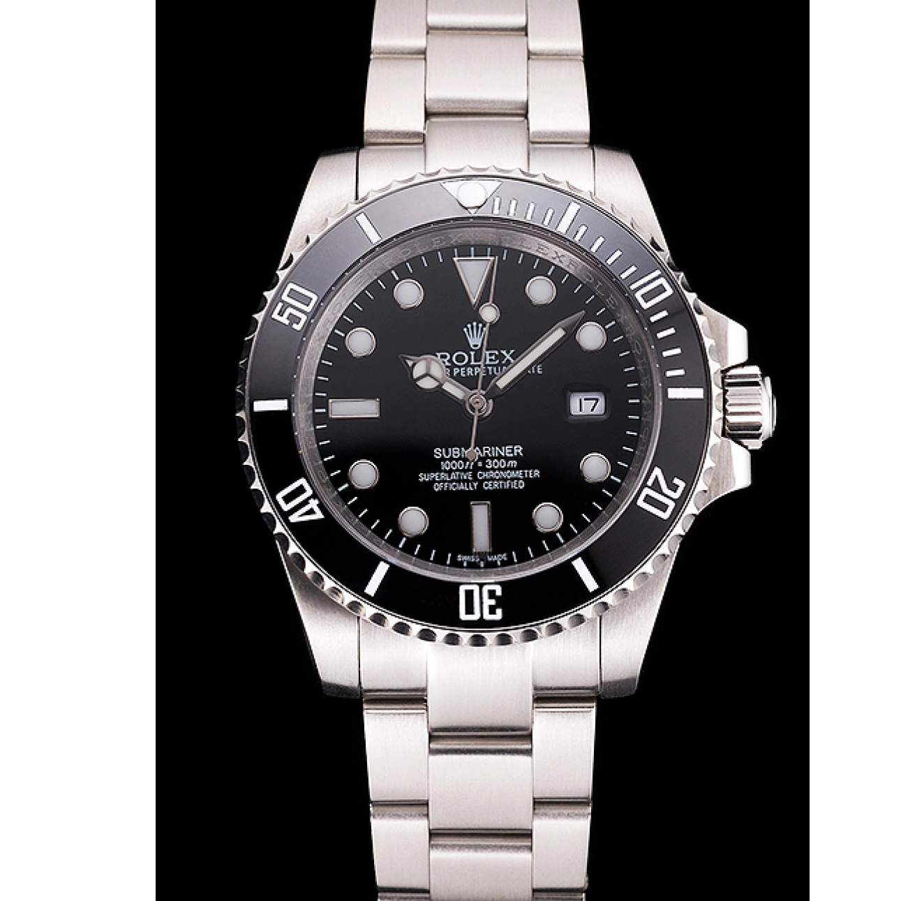 Good copy rolex watches Submariner Steel Rolex Stainless And Bracelet Dial Bezel Black Date Swiss Small And Case 0212