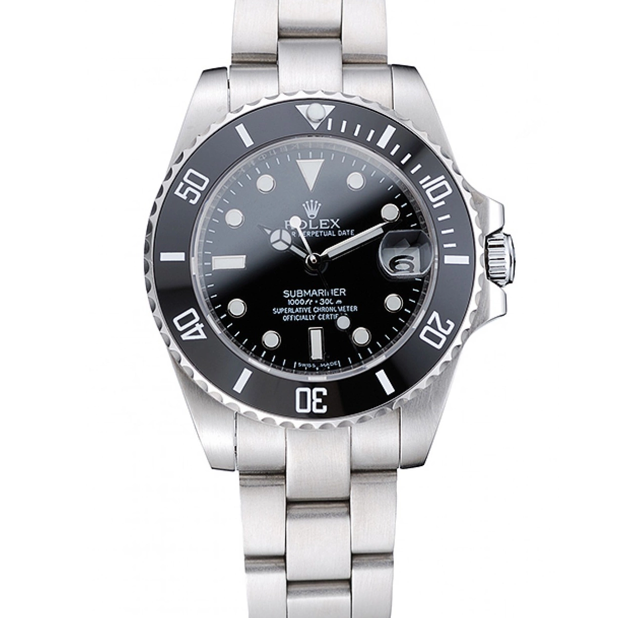 AAA replica watch Rolex Dial Steel Black Date Stainless 1454153 Submariner Bracelet 0217