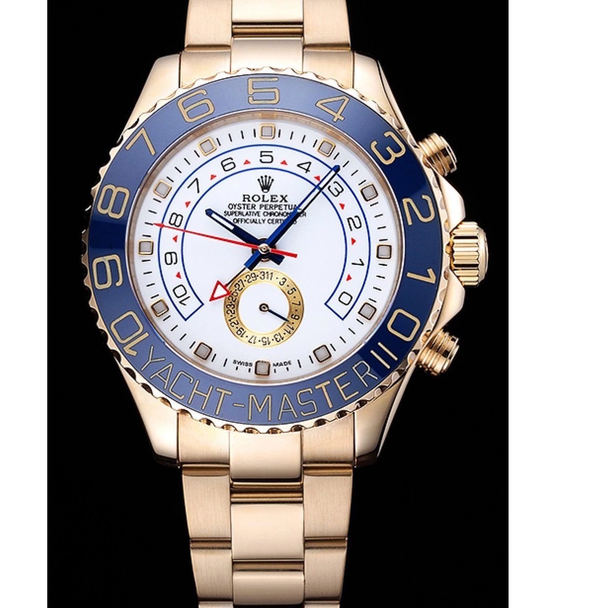 AAA replica watch Bezel Bracelet White II Yachtmaster Gold 622271 Dial Blue Rolex 0221