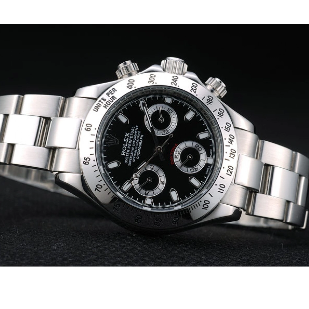 AAA replica watch Dial Lady Rolex Stainless Daytona Case Tachymeter Steel Black 0215