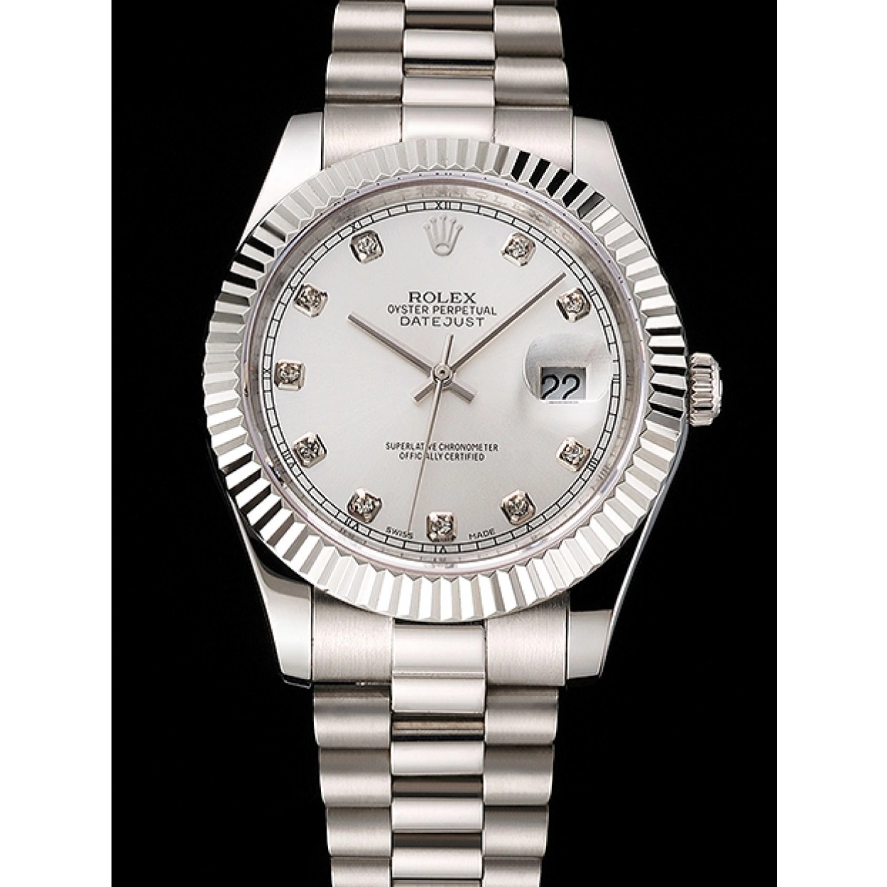 Rolex copies cheap And Dial Silver Steel Datejust Rolex Bracelet Stainless Swiss Case 0213