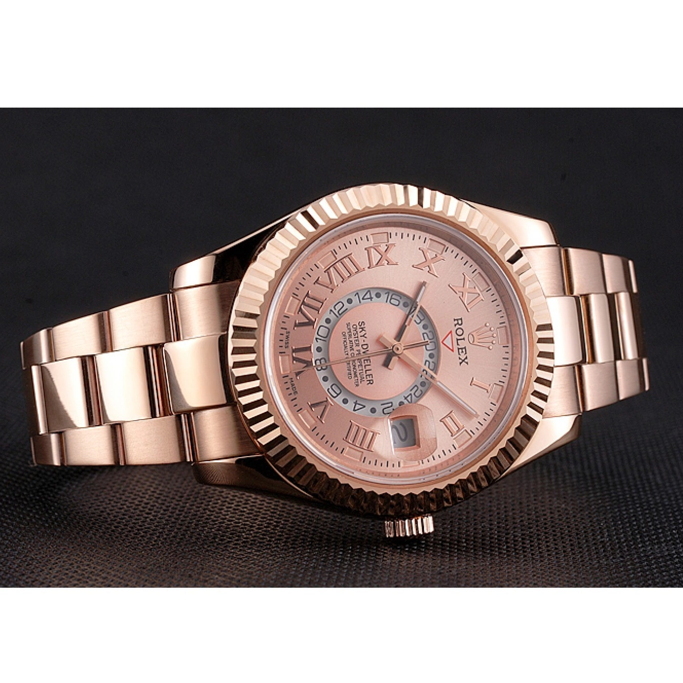 Good copy rolex watches Bracelet And Dial Dweller Gold Gold Sky Case Rose Rose Rolex 0219