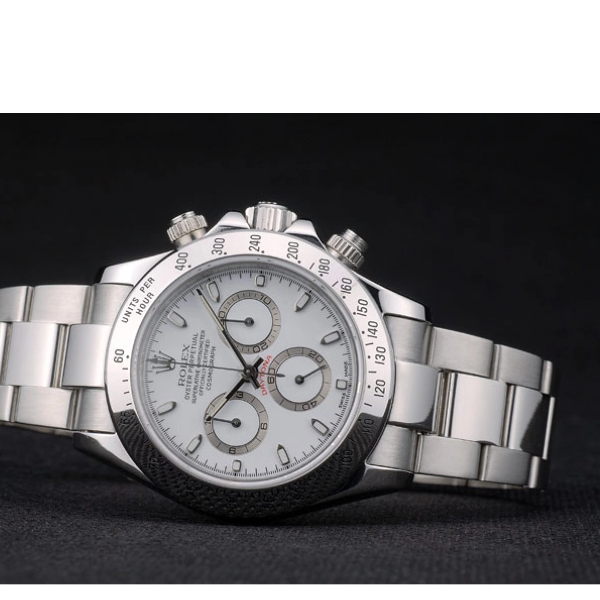 AAA replica watch Dial White Rolex Daytona Steel Swiss Stainless Bracelet 80297 0217