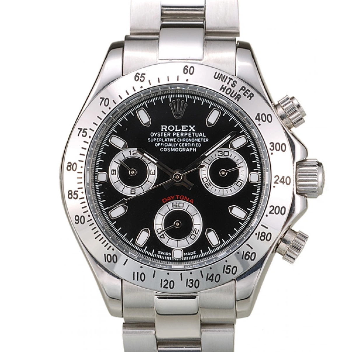 AAA replica watch Dial Lady Rolex Stainless Daytona Case Tachymeter Steel Black 0215