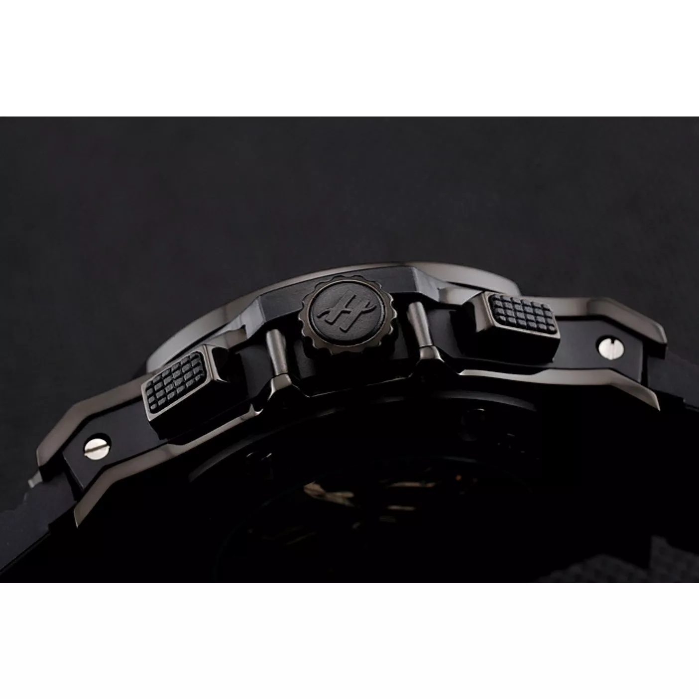 AAA replica watch Swiss Hublot Big Bang Black Dial Black Case Black Rubber Bracelet 1453901 0202