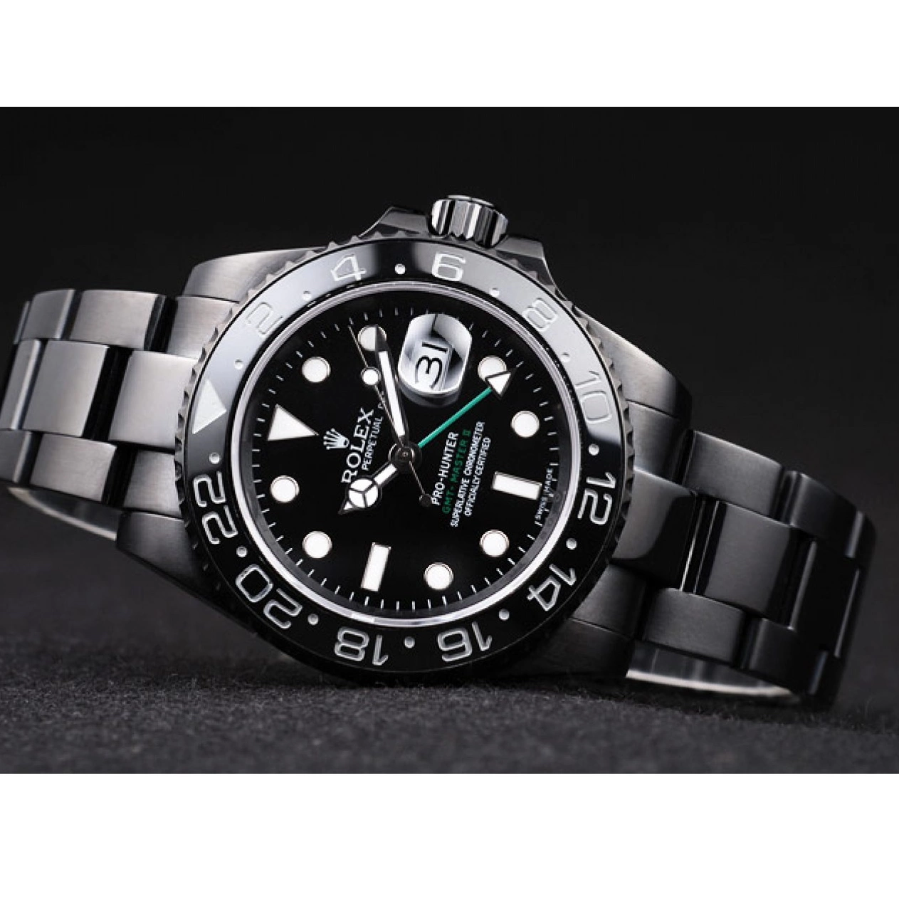 Rolex aaa copy Strap Black GMT Swiss Master Black Pro-Hunter Rolex Steel II Dial 0217