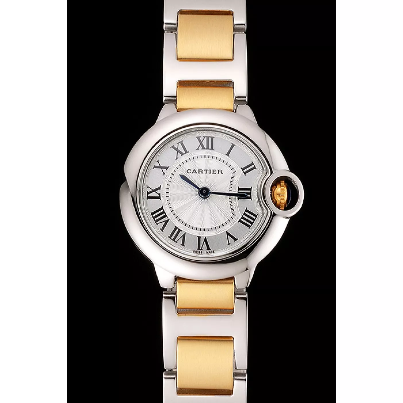 Rolex aaa copy Cartier Ballon Bleu 30mm White Dial Stainless Steel Case Two Tone Bracelet 0204