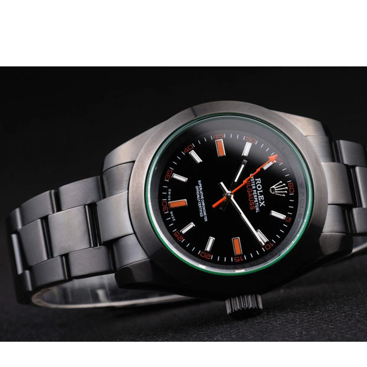 Rolex aaa copy Black Green Pro-Hunter Milgauss Rolex Saphire Dial Tinted 0219