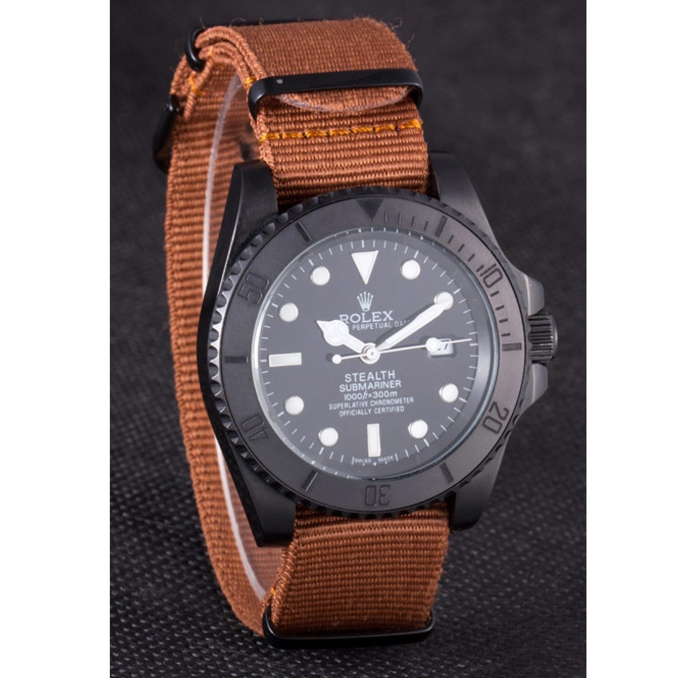 AAA replica watch MK rl426 Rolex 621388 Submariner IV Fabric STEALTH Band Brown 0221