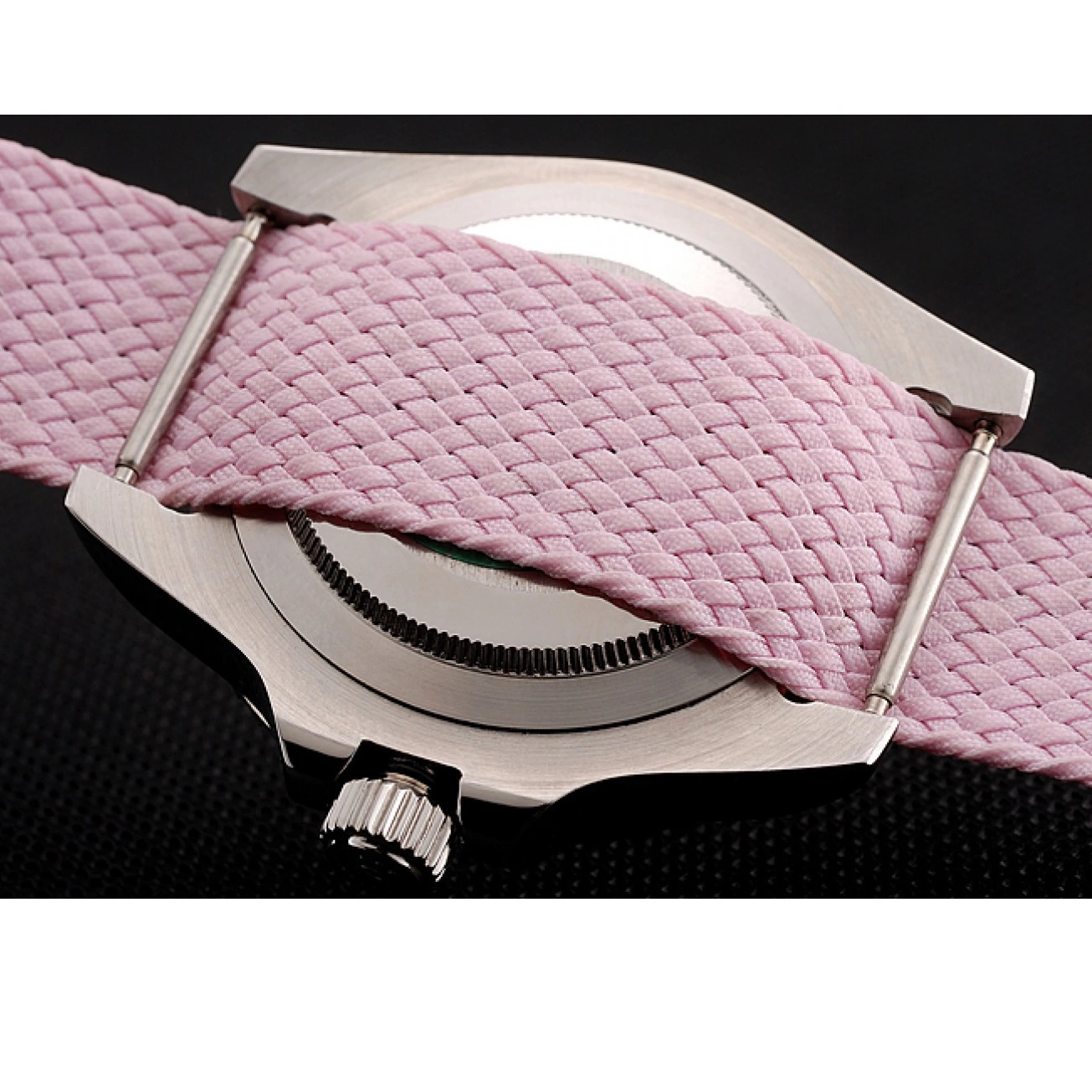 AAA replica watch Pink Bracelet Dial Submariner 1453866 Pink Bezel Rolex Fabric Pink 0219