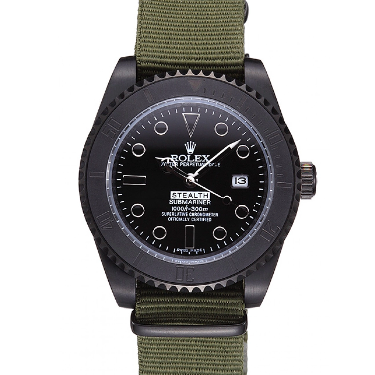 AAA replica watch 621995 Stealth Rolex Olive Submariner 0210