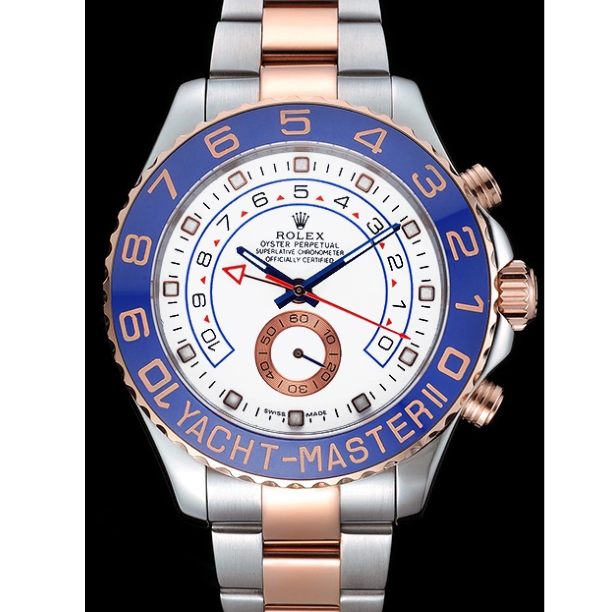 Rolex copies cheap Bezel Rose Stainless II Bracelet Blue 622270 White Dial Steel Gold and Rolex Yacht-Master 0216