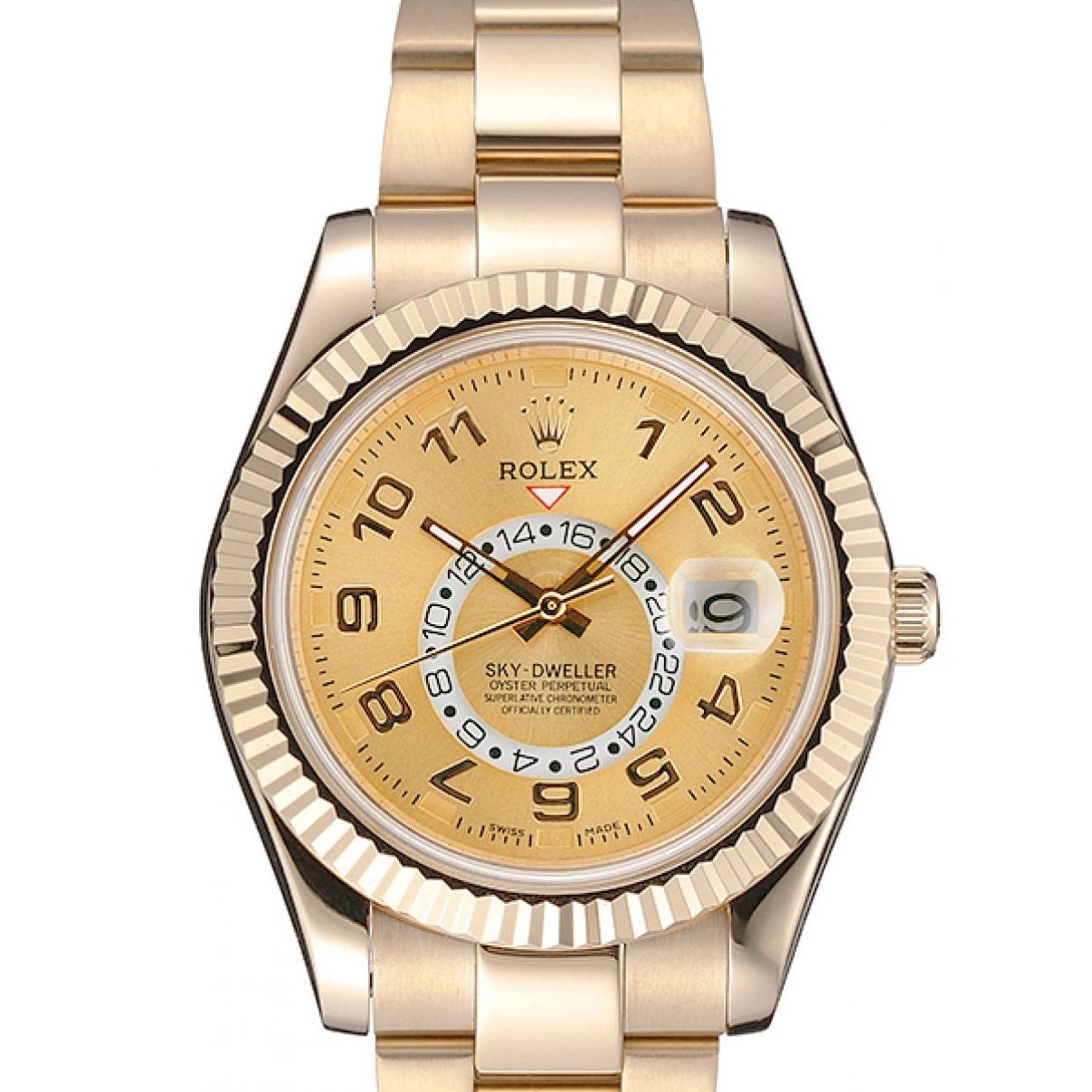 Good copy rolex watches Rolex Special Perpetual Yellow Dweller Oyster Edition Gold 80243 2012 Sky 0210