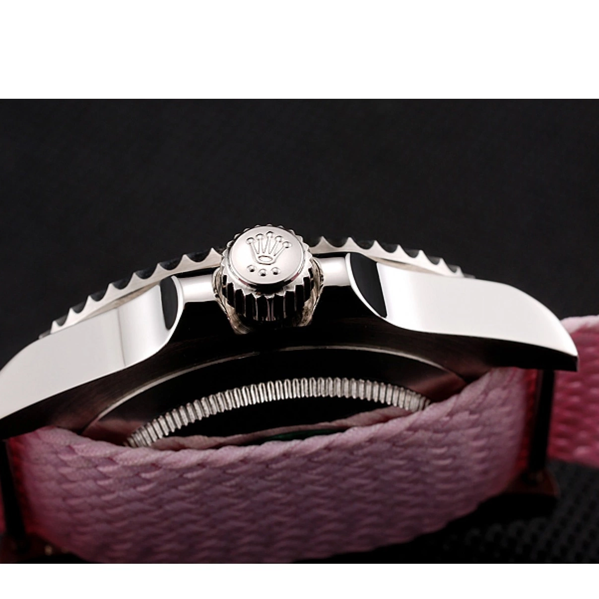 AAA replica watch Pink Bracelet Dial Submariner 1453866 Pink Bezel Rolex Fabric Pink 0219