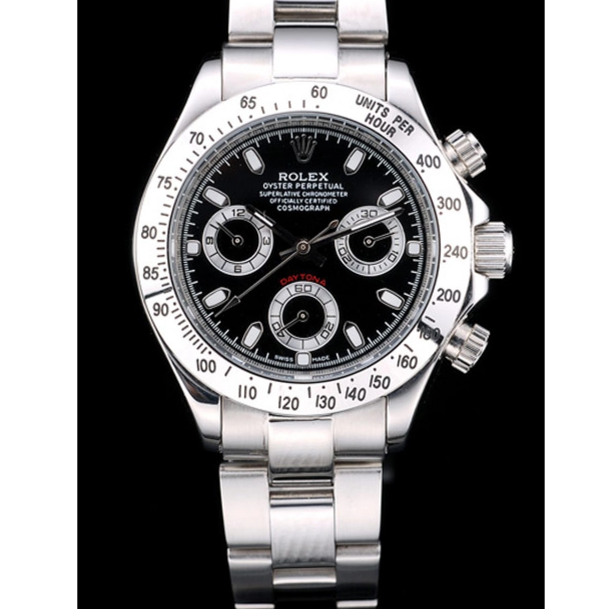 AAA replica watch Dial Lady Rolex Stainless Daytona Case Tachymeter Steel Black 0215