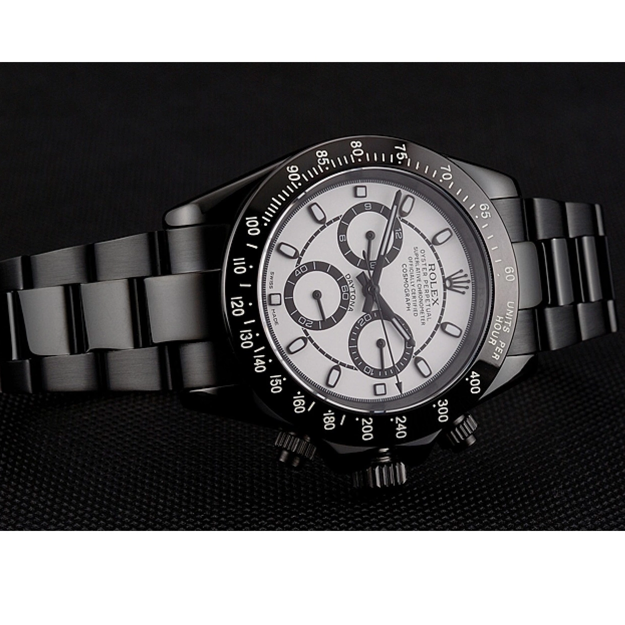 Good copy rolex watches Dial Black Staineless Daytona Steel Rolex Midnight White 1454021 Bracelet 0224