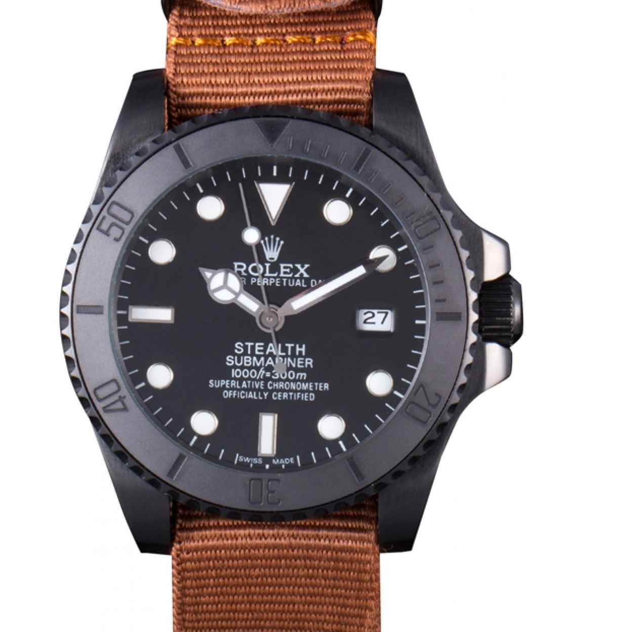 AAA replica watch MK rl426 Rolex 621388 Submariner IV Fabric STEALTH Band Brown 0221