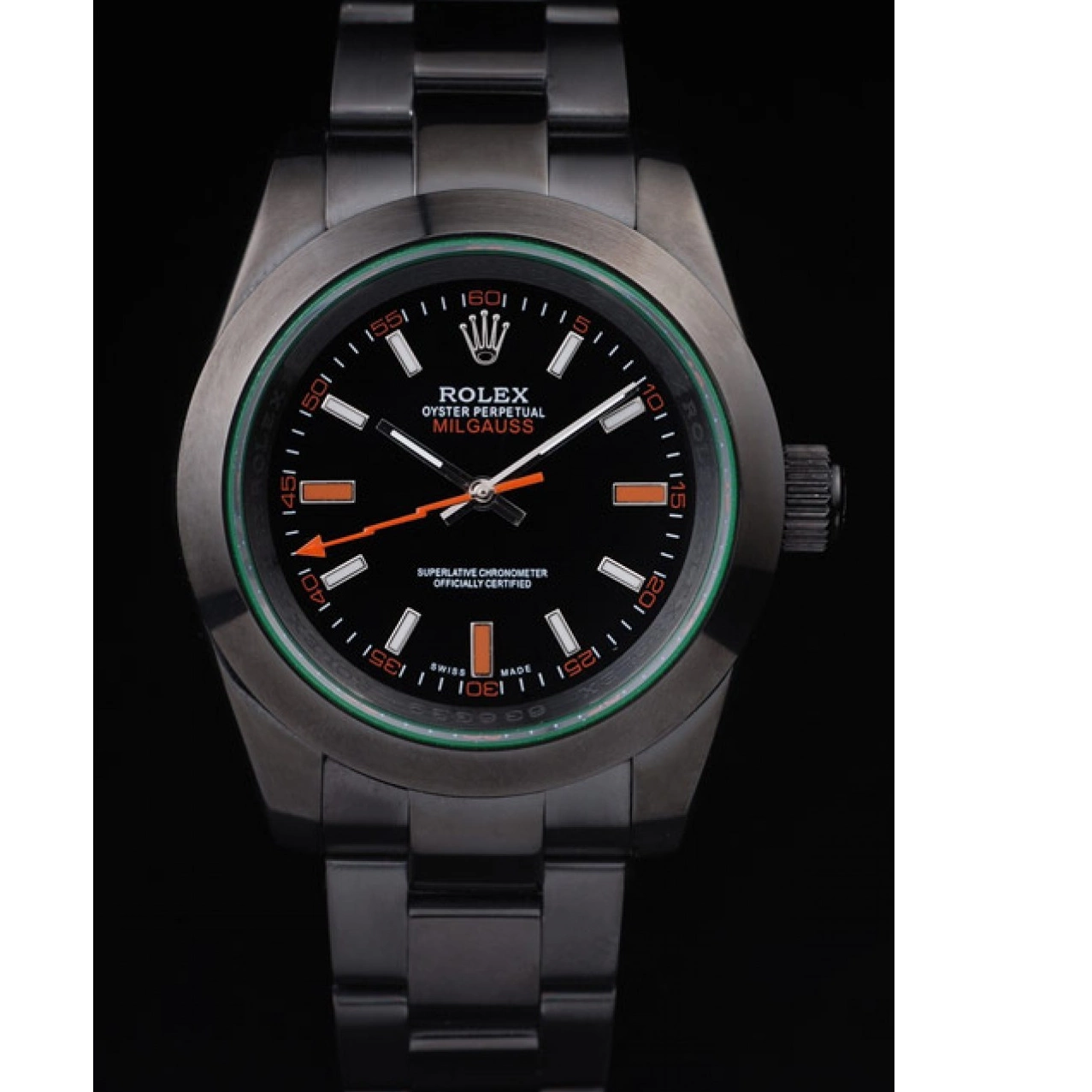 Rolex aaa copy Black Green Pro-Hunter Milgauss Rolex Saphire Dial Tinted 0219