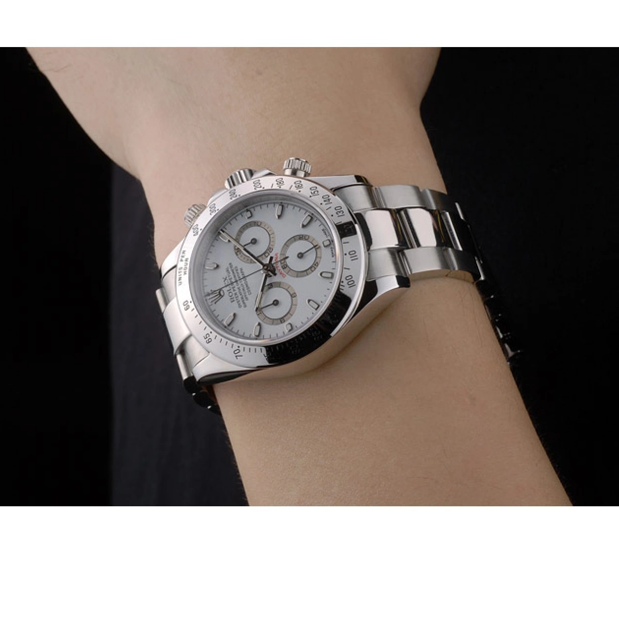 Good copy rolex watches 80297 Rolex Steel Dial Swiss White Stainless Bracelet Daytona 0210