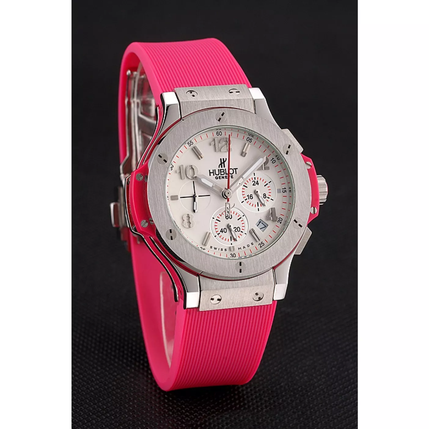 Good copy rolex watches Hublot Big Bang Pink Strap White Dial Watch 0202