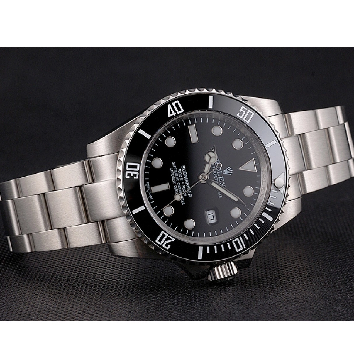 Good copy rolex watches Submariner Steel Rolex Stainless And Bracelet Dial Bezel Black Date Swiss Small And Case 0212