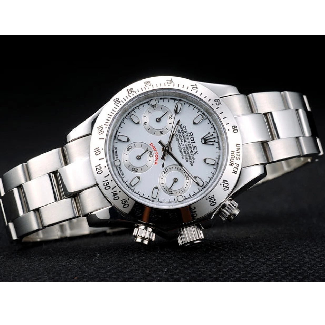 AAA replica watch Tachymeter White Dial Lady Rolex Daytona Stainless Case Steel 0215