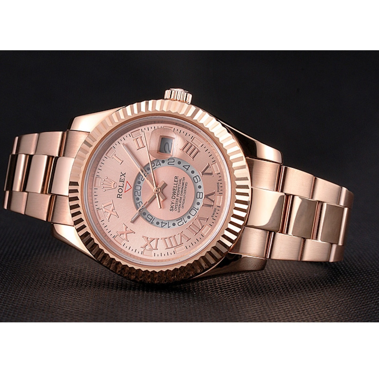 Good copy rolex watches Bracelet And Dial Dweller Gold Gold Sky Case Rose Rose Rolex 0219