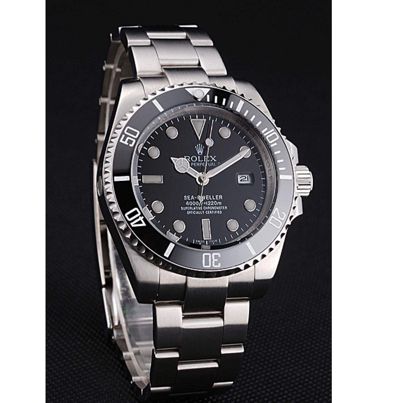 AAA replica watch Rolex Steel 622837 Stainless Dial And Bracelet Case Black Dwellerr Sky 0209